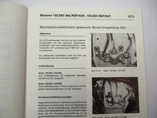 Mercedes Benz W124 S124 Kombi 200 230 300 250 T TE TD Werkstatthandbuch 1986