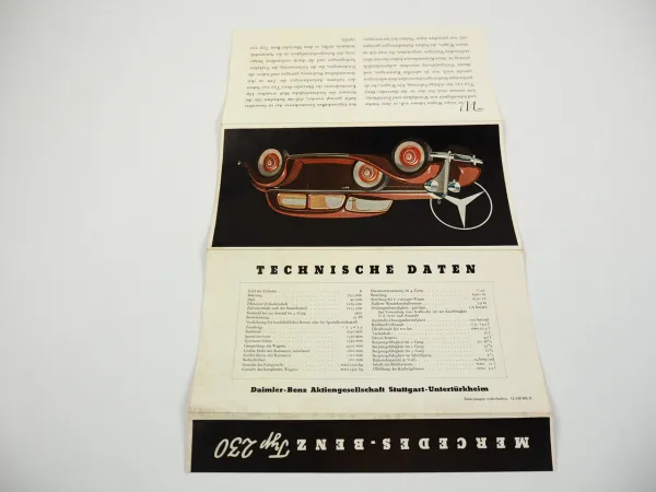 Mercedes Typ 230 PKW Prospekt 1938