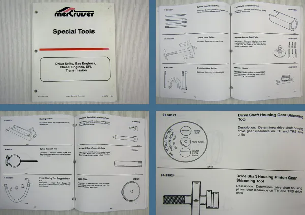 Mercruiser Special Tools Drive Units Marine EFI Engines Transmission 1994