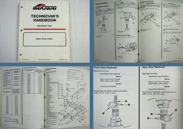Mercruiser Stern Drive Units Model Year 1994 Technicians Handbook