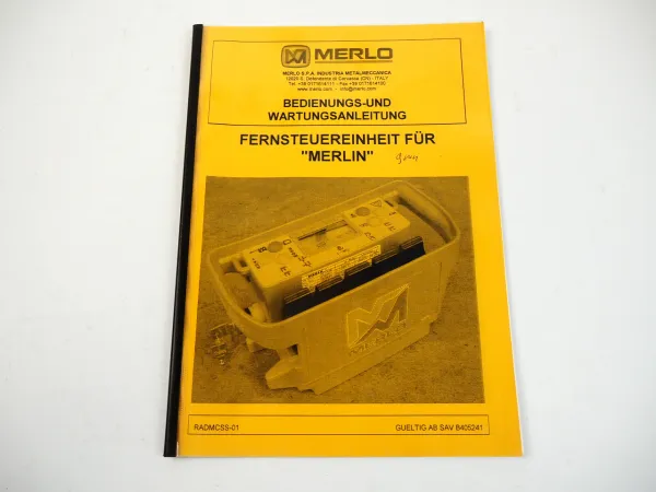 Merlo Merlin Fernsteuereinheit für Teleskoplader Bedienungsanleitung