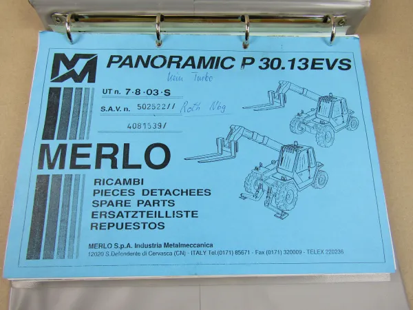 Merlo Panoramic P30.13 EVS Stapler und Zubehör Equipment Ersatzteillisten