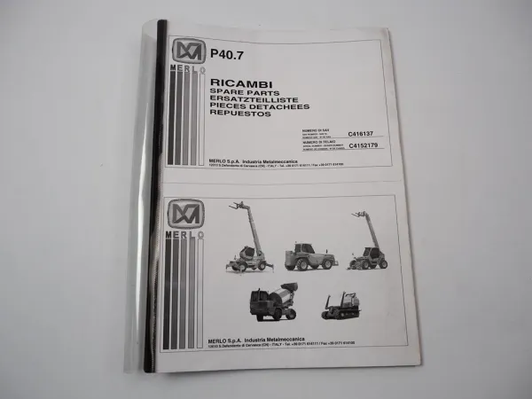Merlo Panoramic P40.7 Teleskoplader Ersatzteilliste Spare Parts List Ricambi