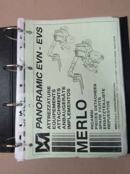 Merlo Panoramic Roto Ersatzteilliste für Zubehör Equipment Anbaugeräte 90er Jahr