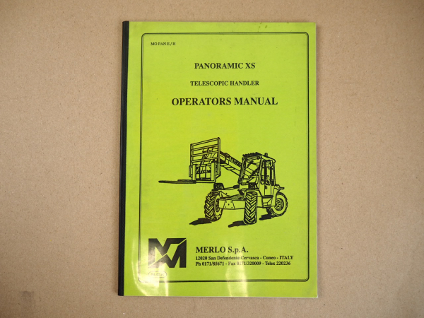 Merlo Panoramic XS Teleskopic Handler Operators Manual 1992