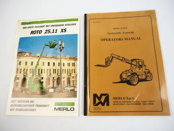 Merlo Roto P25.11 Telescopic Handler Operators Manual Brochure 1992