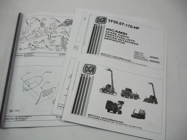 Merlo TF50.8T-170-HF Teleskoplader Ersatzteilliste Spare Parts List Ricambi
