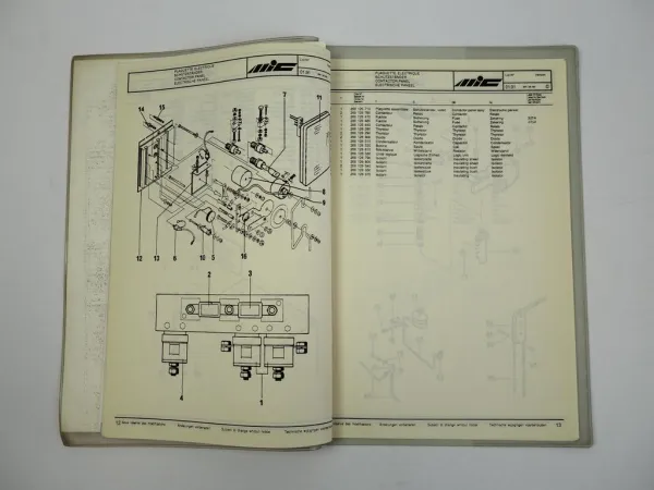 MIC C123 C153 Gabelstapler Ersatzteilliste Stromlaufplan 1991