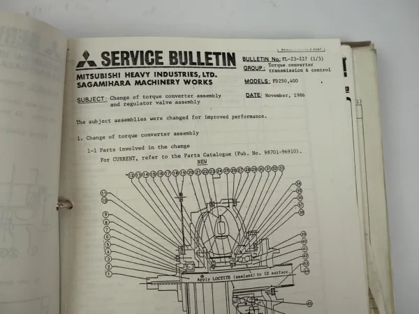 Mitsubishi Forklift Trucks FD FG Service Bulletin Mitteilungen Gabelstapler 80er