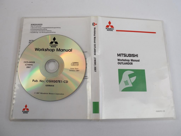 Mitsubishi Outlander CW8W 2007 Werkstatthandbuch CD Reparaturanleitung
