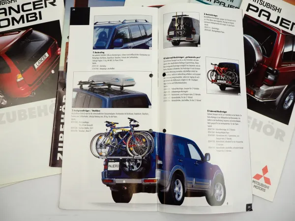 Mitsubishi Pajero Lancer L200 Galant Colt Eclipse 27x Prospekt Zubehör 1990er Jahre