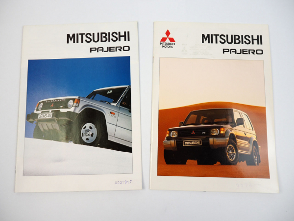 Mitsubishi Pajero Technische Daten Ausstattung 2x Prospekt 1989 1993