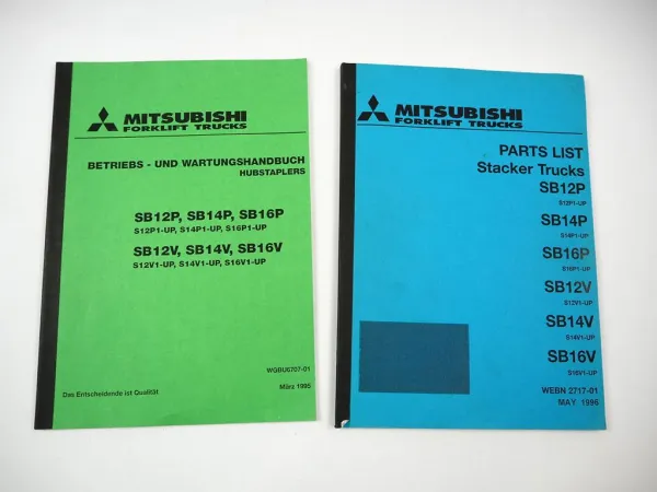 Mitsubishi SB 12 14 16 P V Hubstapler Betriebsanleitung Ersatzteilliste 1995/96