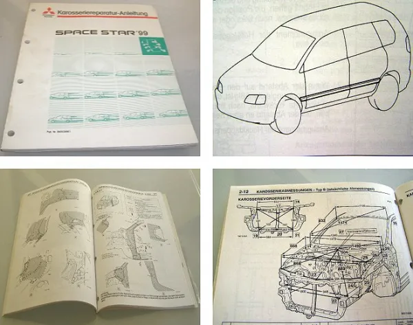 Mitsubishi Space Star 1999 DG1A DG5A Karosserie Reparatur Werkstatthandbuch