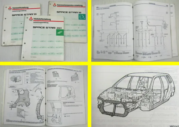 Mitsubishi Space Star Schaltpläne Elekrik 1999 - 2001 + Karosserie Reparatur