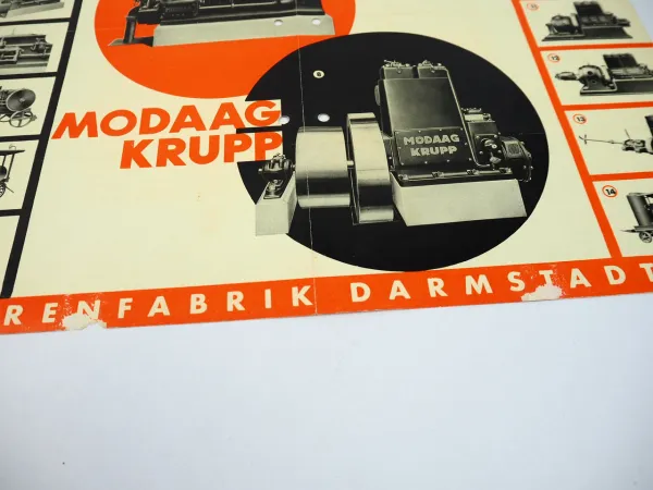 MODAG MODAAG KRUPP Dieselmotor D3n Lokomobil Aggregate Darmstadt Prospekt 1932