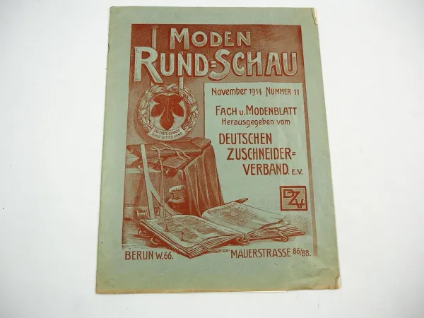 Moden Rundschau Mode Damenjackett Sakko Heft Nr. 11 von 1914 DZV Berlin