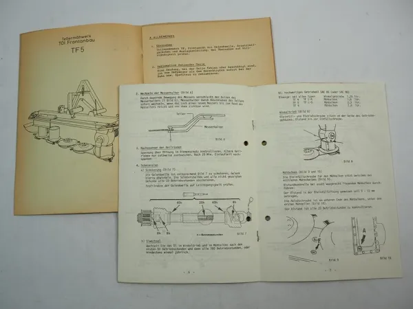 Mörtl TF TFL 4 5 6 Tellermähwerk Frontanbau Bedienungsanleitung Anbau 1984/86