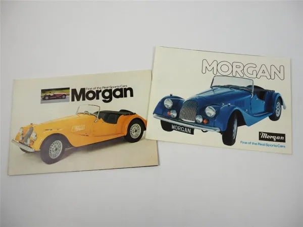 Morgan Plus8 4/4 Sport Cars England 2x Prospekt Brochure 1976