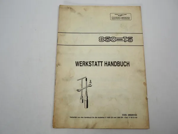 Moto Guzzi 850 T5 Motorrad Werkstatthandbuch Ergänzung Reparaturanleitung 1983