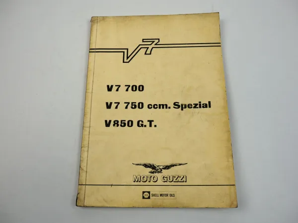 Moto Guzzi V7 700 750 ccm V850 G.T. Motorrad Werkstatthandbuch Reparaturhandbuch