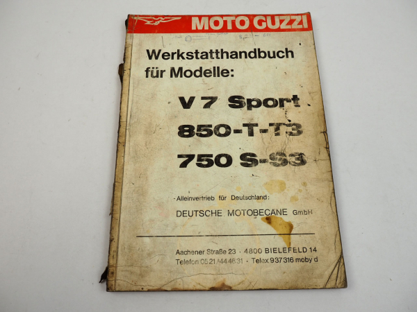 Moto Guzzi V7 Sport 750 S S3 850 T T3 Reparaturanleitung Werkstatthandbuch 1980
