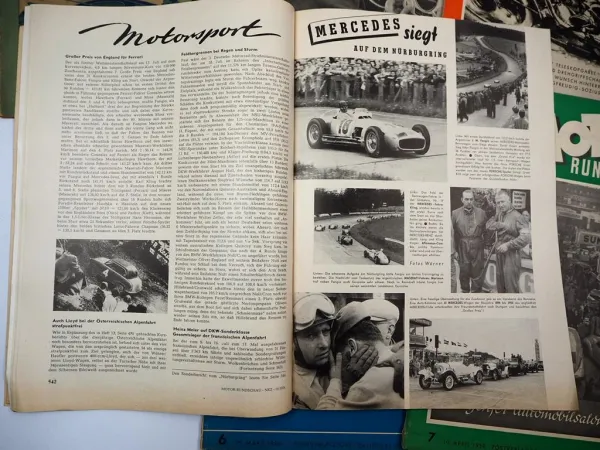 Motor Rundschau 8x Zeitschriften Auto Motorrad Nutzfahrzeuge Motorsport 1949/54