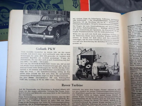 Motor Rundschau 8x Zeitschriften Auto Motorrad Nutzfahrzeuge Motorsport 1949/54