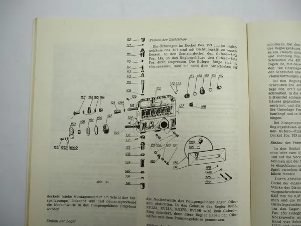 Motorpal PVBg PVA Einspritzanlage für Dieselmotor Werkstatthandbuch 1985