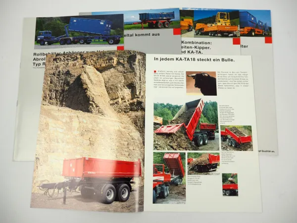 Müller Mitteltal LKW Anhänger Tieflader Kipper 5x Prospekt 2000er Jahre