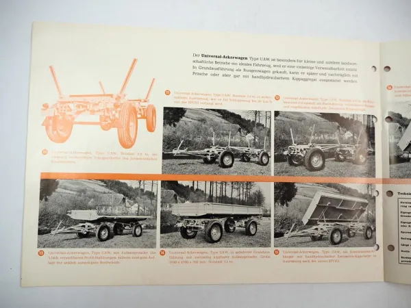 Müller Mitteltal SAW UAW KA KD Anhänger Kipper Ackerwagen Prospekt 1950er Jahre