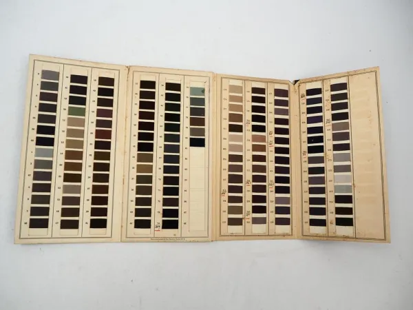 Musterkarte Farbenkarte Hugo Hopfe Nähseide Fabrik Berlin ca. 1910/20er Jahre