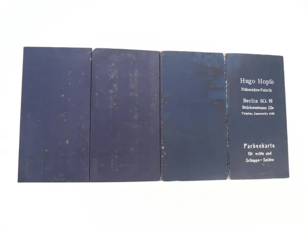 Musterkarte Farbenkarte Hugo Hopfe Nähseide Fabrik Berlin ca. 1910/20er Jahre