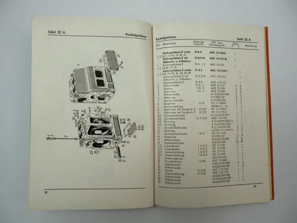 MWM AKD 112 E Z Dieselmotor Betriebsanleitung Bedienung Ersatzteilliste 1955