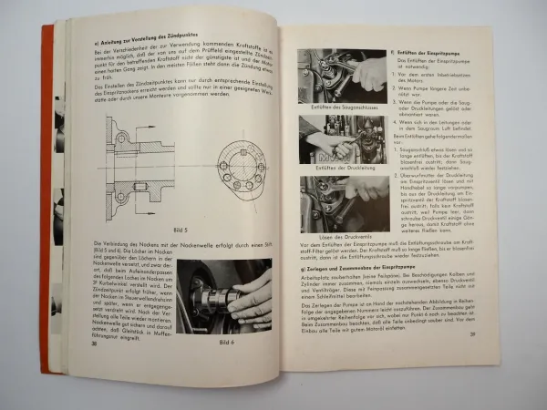 MWM AKD 12 Dieselmotor Betriebsanleitung Bedienung Ersatzteilliste 1954