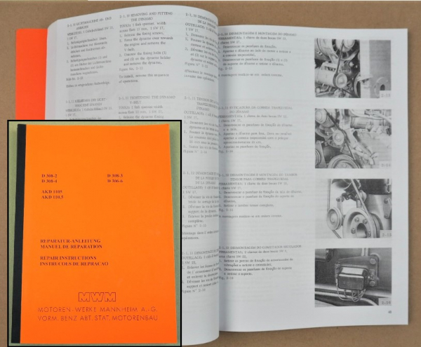 MWM D308 AKD 110,5 1105 Reparaturanleitung Werkstatthandbuch Repair Manual