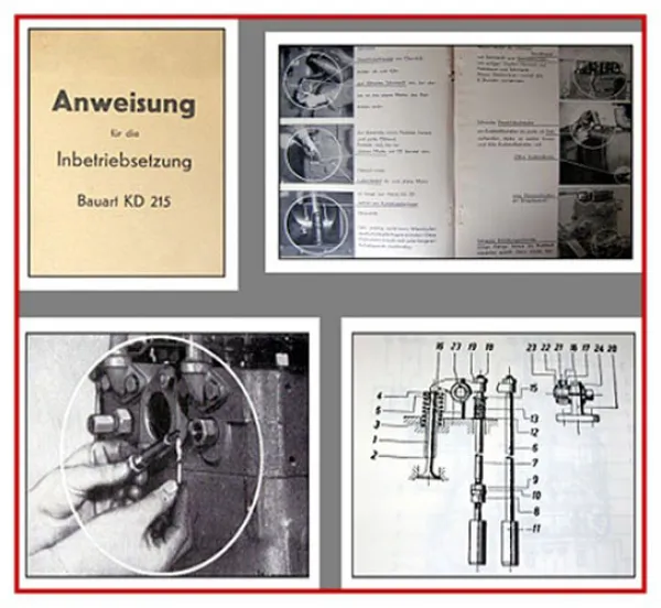 MWM KD 215 Dieselmotor Betriebsanleitung Ersatzteilliste 1956
