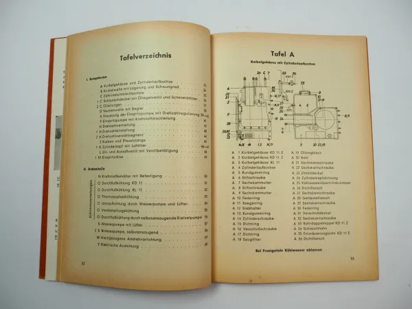 MWM KD RL 11 Dieselmotor Betriebsanleitung Bedienung Ersatzteilliste 1953
