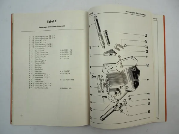 MWM KD12 E Z Dieselmotor Betriebsanleitung Ersatzteilliste 1952