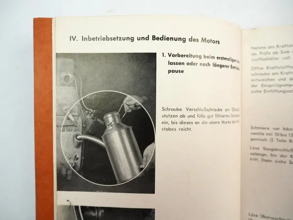 MWM KD12 E Z Dieselmotor Betriebsanleitung Ersatzteilliste 1954