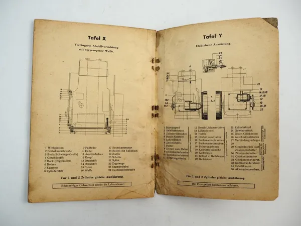 MWM KD13 KD215 Dieselmotor Betriebsanleitung Ersatzteilliste ca. 1940