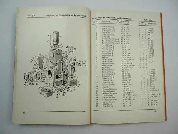 MWM KDW 415 E Z D Dieselmotor Betriebsanleitung Ersatzteilliste 1956