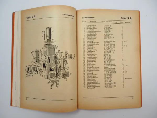 MWM KDW 715 Dieselmotor Bedienungsanleitung Ersatzteilliste 1954
