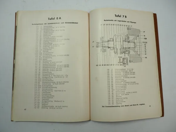 MWM KDW615 Dieselmotor Betriebsanleitung Wartung Ersatzteiliste 1952