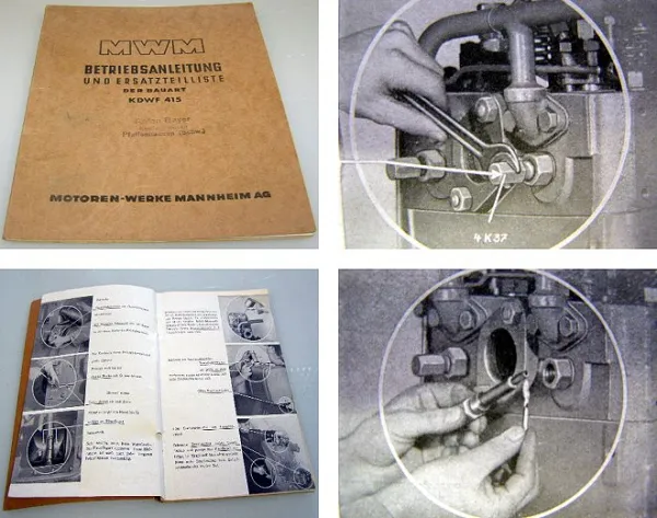 MWM KDWF 415 Betriebsanleitung & Ersatzteilliste 1951 zb. Fendt