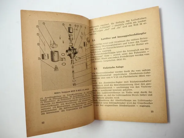 MZ ES 125 150 Motorrad Betriebsanleitung Bedienungsanleitung 1963