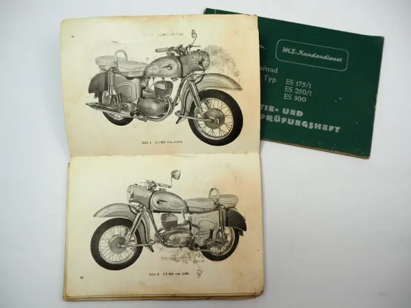 MZ ES 250 Motorrad Betriebsanleitung Kundendienst Scheckheft 1960