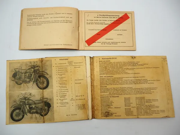 MZ ES 250 Motorrad Betriebsanleitung Kundendienst Scheckheft 1960