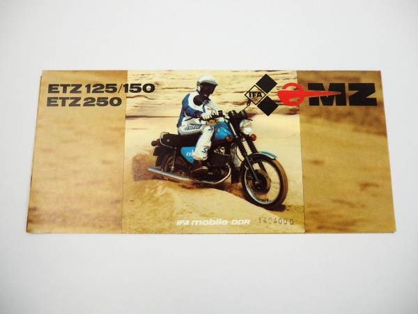 MZ ETZ 125 150 250 Motorrad Prospekt IFA Zschopau DDR 1986
