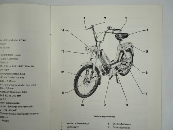 Neckermann Garelli Europed 25SL Bedienungsanleitung 1972